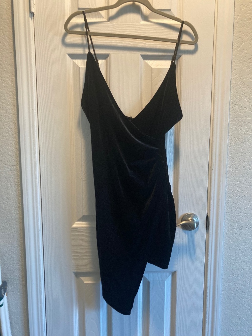 Black Velvet Wrap Mini Dress